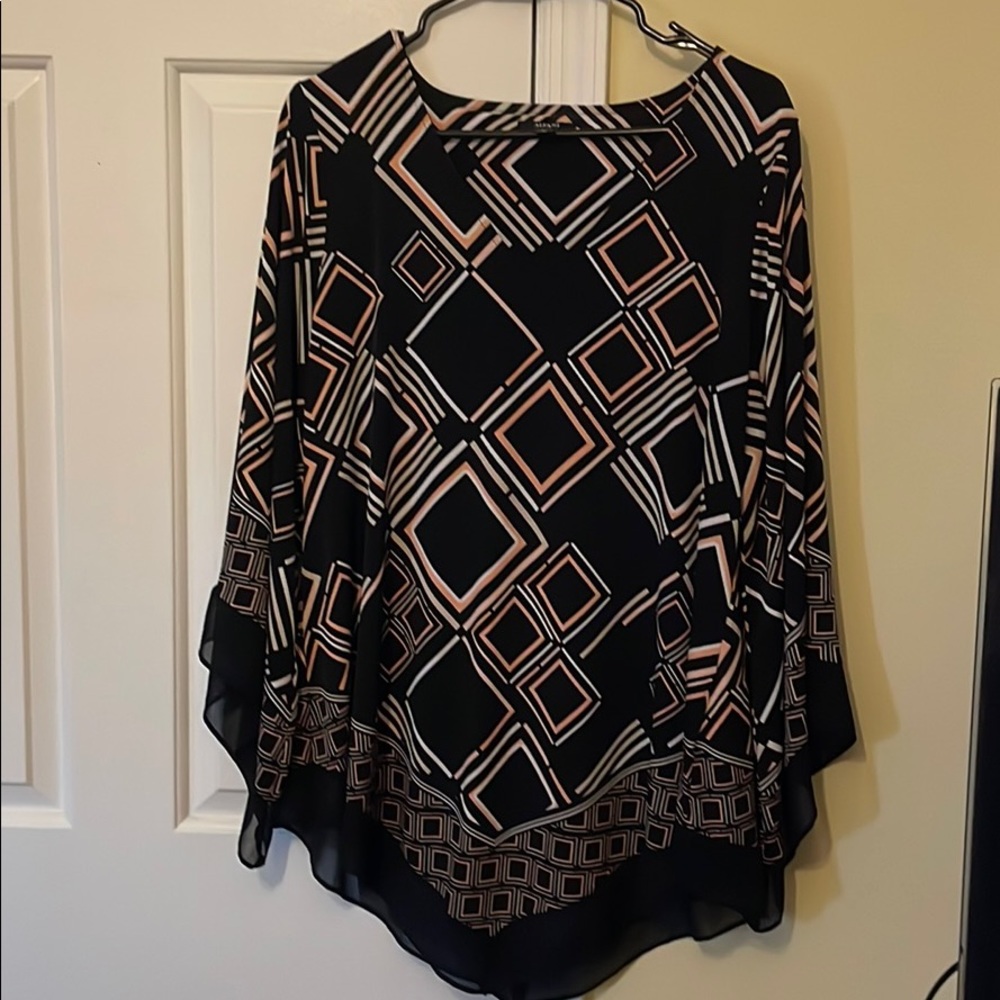 Black asymmetrical blouse